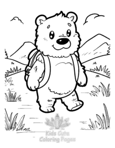 Free printable Bear coloring page for kids