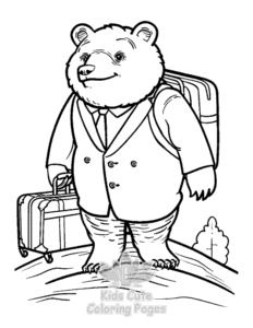 Free printable Bear coloring page for kids