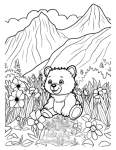 Simple Bear coloring page for toddlers