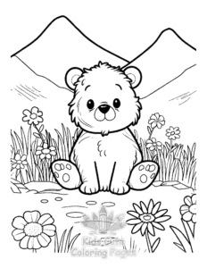 Printable Bear coloring sheet for preschoolers