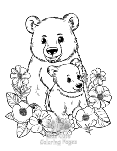 Bear coloring page for classroom activities