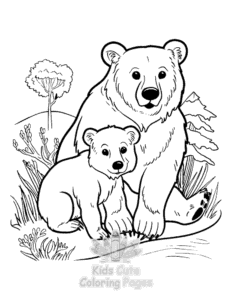 Free printable Bear coloring page for kids