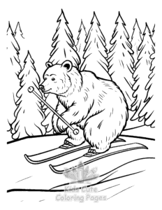 Simple Bear coloring page for toddlers
