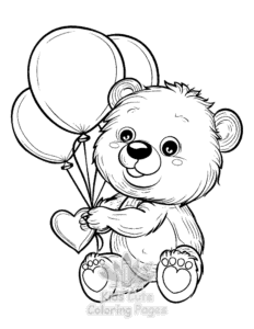 Simple Bear coloring page for toddlers