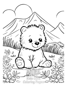 Easy Bear coloring sheet for young children