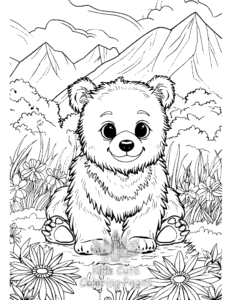 Free printable Bear coloring page for kids