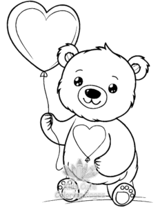 Free printable Bear coloring page for kids