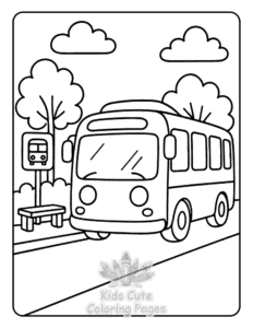 Printable Big Wheels coloring sheet for preschoolers