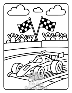 Easy Big Wheels coloring sheet for young children
