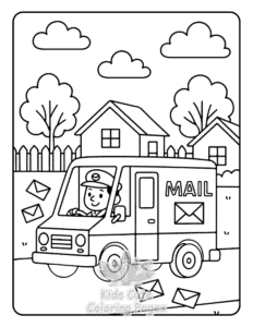 Printable Big Wheels coloring sheet for preschoolers