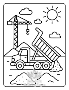Big Wheels coloring page for classroom activities
