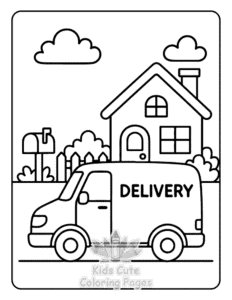 Easy Big Wheels coloring sheet for young children