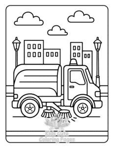 Easy Big Wheels coloring sheet for young children