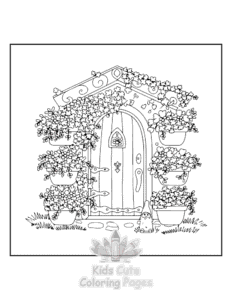 Printable Blooming Corner coloring sheet for preschoolers