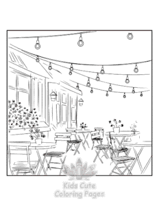Blooming Corner coloring page for classroom activities