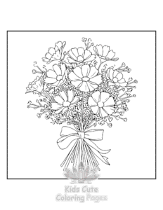 Simple Blooming Corner coloring page for toddlers