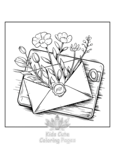 Printable Blooming Corner coloring sheet for preschoolers