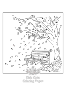 Blooming Corner coloring page for girls, free to print