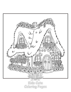 Simple Blooming Corner coloring page for toddlers