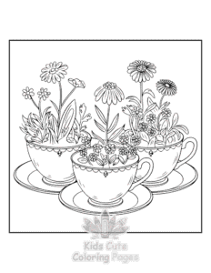 Printable Blooming Corner coloring sheet for preschoolers
