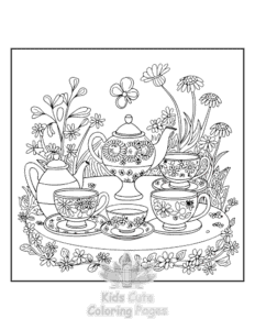 Simple Blooming Corner coloring page for toddlers