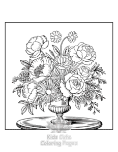 Blooming Corner coloring page for classroom activities
