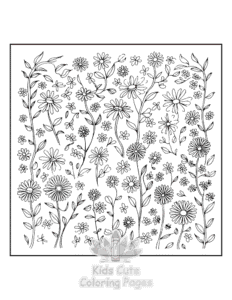 Easy Blooming Corner coloring sheet for young children