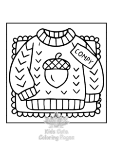 Printable Bold & Easy Comfy Fall coloring sheet for preschoolers