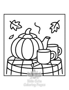 Free printable Bold & Easy Comfy Fall coloring page for kids