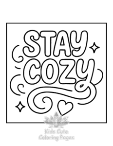 Bold & Easy Comfy Fall coloring page for boys, printable at home