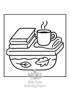 Bold & Easy Comfy Fall coloring page for classroom activities