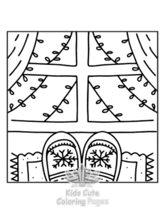 Printable Bold Easy Cozy Girl coloring sheet for preschoolers