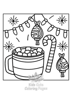 Easy Bold Easy Cozy Girl coloring sheet for young children
