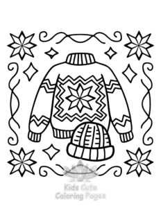 Printable Bold Easy Cozy Girl coloring sheet for preschoolers