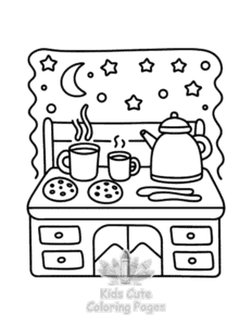 Simple Bold Easy Cozy Girl coloring page for toddlers