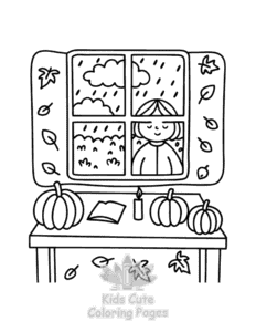 Printable Bold Easy Cozy Girl coloring sheet for preschoolers