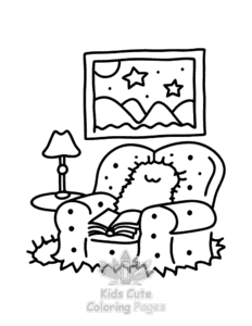 Bold Easy Cozy Girl coloring page for girls, free to print