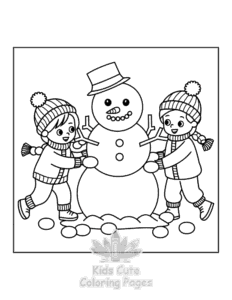 Simple Bold & Easy Cozy Winter coloring page for toddlers