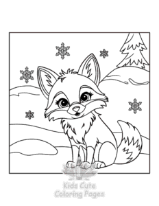 Bold & Easy Cozy Winter coloring page for girls, free to print