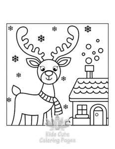 Simple Bold & Easy Cozy Winter coloring page for toddlers