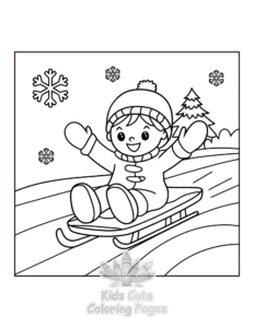 Printable Bold & Easy Cozy Winter coloring sheet for preschoolers