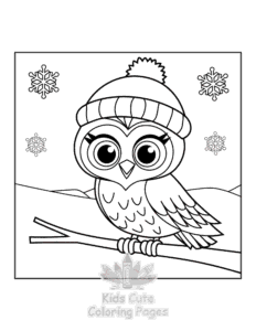 Easy Bold & Easy Cozy Winter coloring sheet for young children