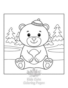 Printable Bold & Easy Cozy Winter coloring sheet for preschoolers