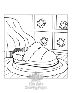 Simple Bold & Easy Cozy Winter coloring page for toddlers