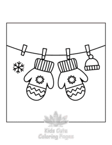 Bold & Easy Cozy Winter coloring page for boys, printable at home