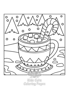 Printable Bold & Easy Cozy Winter coloring sheet for preschoolers