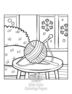 Printable Bold & Easy Cozy Winter coloring sheet for preschoolers