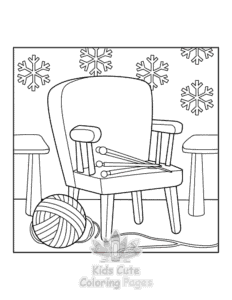 Bold & Easy Cozy Winter coloring page for girls, free to print