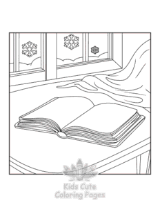 Bold & Easy Cozy Winter coloring page for boys, printable at home