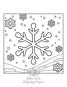 Bold & Easy Cozy Winter coloring page for girls, free to print